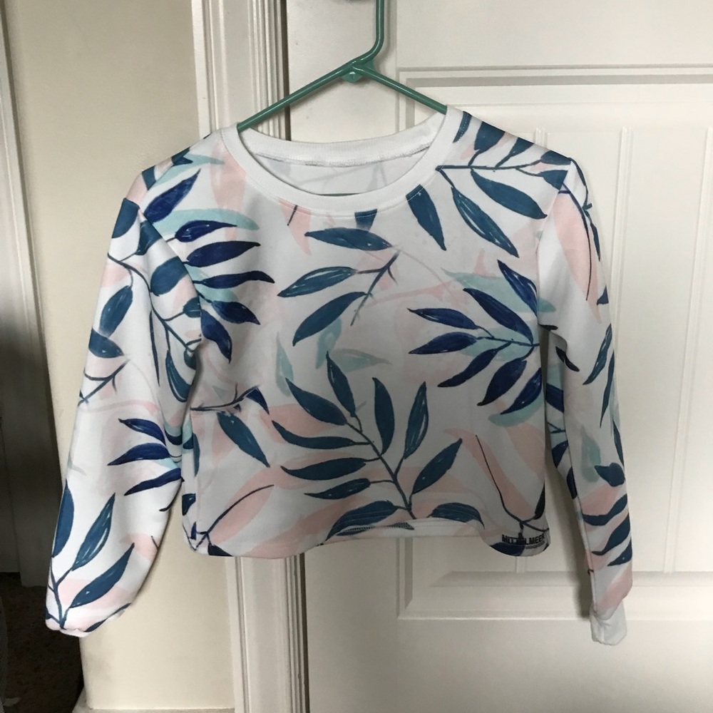 Pink and blue crop top